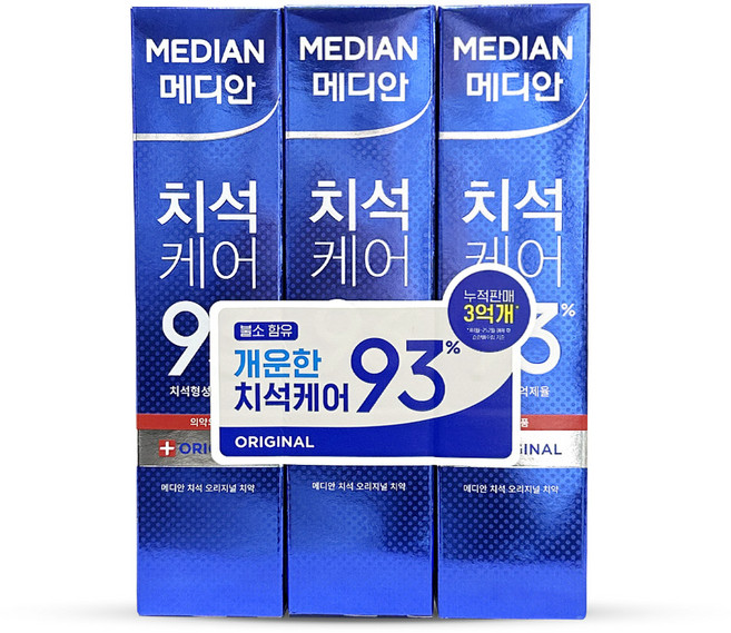 메디안 치석 케어 오리지날 치약 120g 3개입, 1개