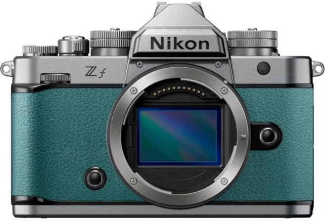 니콘 Zf 미러리스 카메라 본체만 24.5MP 풀프레임 BSI CMOS 센서와 EXPEED 7 프로세서 실버 및 틸 블루