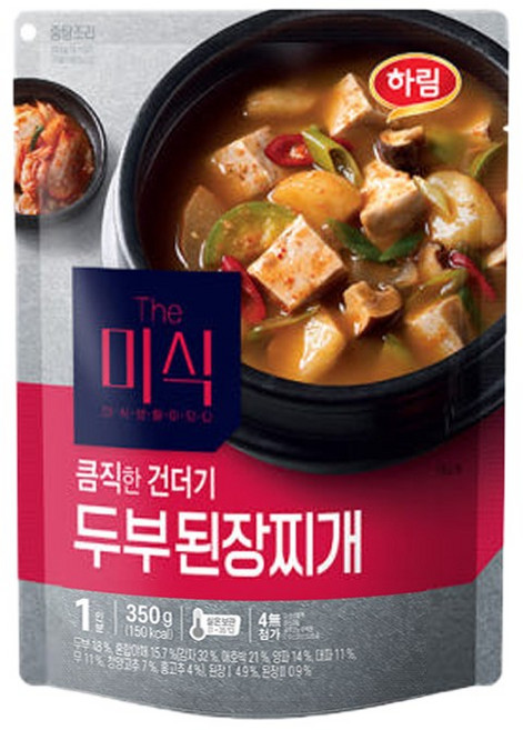 더미식 큼직한 건더기 두부된장찌개, 10개, 350g