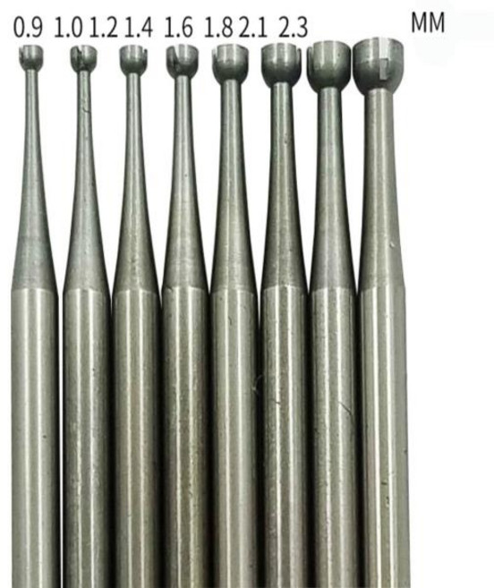 다이아몬드 스톤 쥬얼리 제작 도구용 HSS 스틸 세팅 버 6개 2.35mm 생크 컵 버, 13 1.6mm