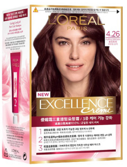 L'OREAL PARiS 巴黎萊雅 優媚霜染髮霜, 1個, 紫棕色