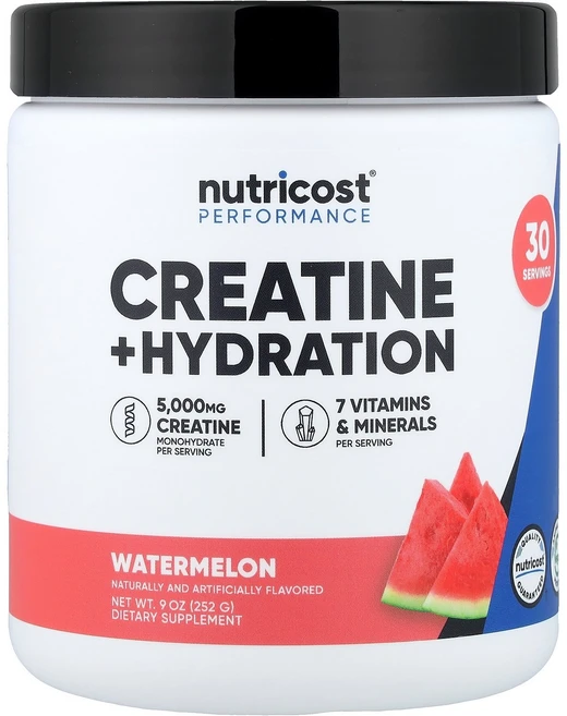 뉴트리코스트 Nutricost 운동 능력 크레아틴 + 수분 보충 수박 252g9oz126495원산지:기타, 1개, 1개 - 쿠팡