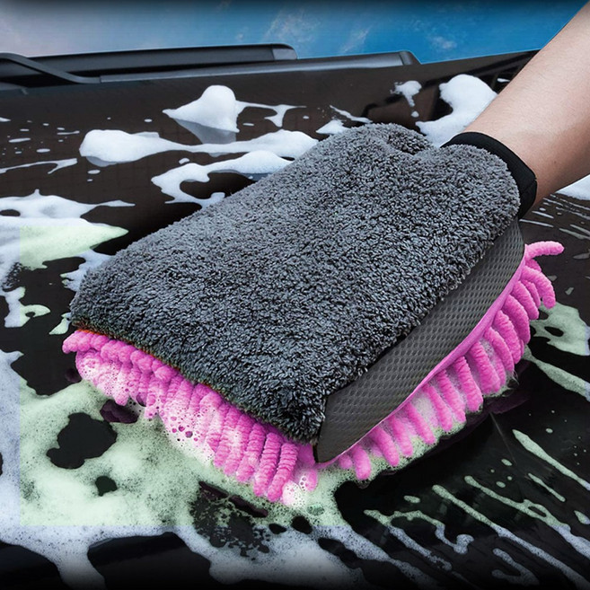 벤비아 차량용 세차장갑 셔닐 핸드미트 초극세사 양면 거품세차 셀프세차용품 00721, 1개