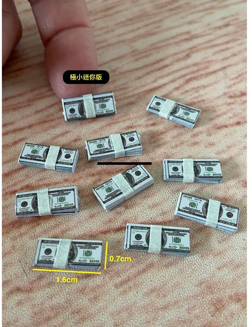 隨草憶境 仿真美鈔微縮模型, 1個, ★1捆極小迷你版（100元幣值）