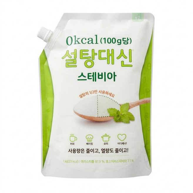 설탕대신 스테비아 대용량 에리스리톨 효소처리 설탕대체 1kg, 2개