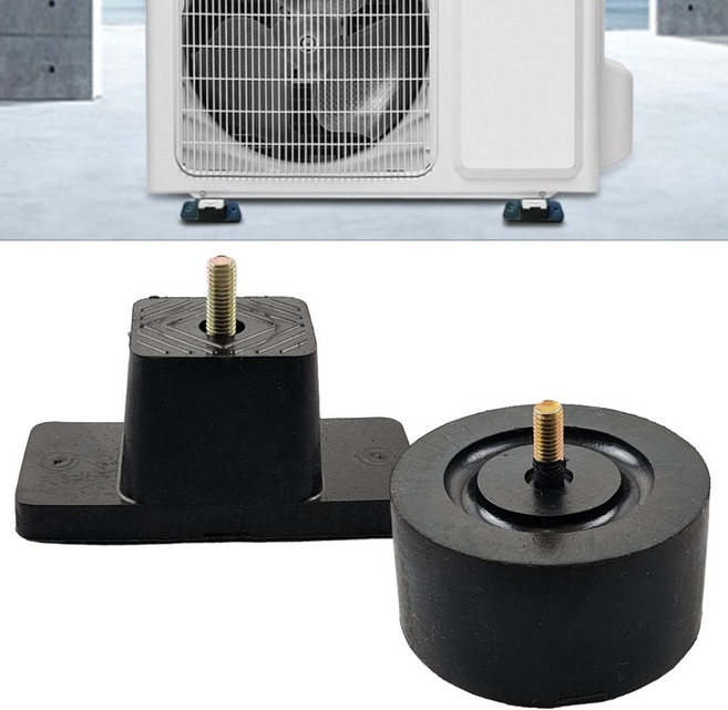 에어컨 실외기 받침대 진동 소음 방지 고무패드 충격흡수 방음 고무 방진기 마운트 사각 4pcs, B 원형