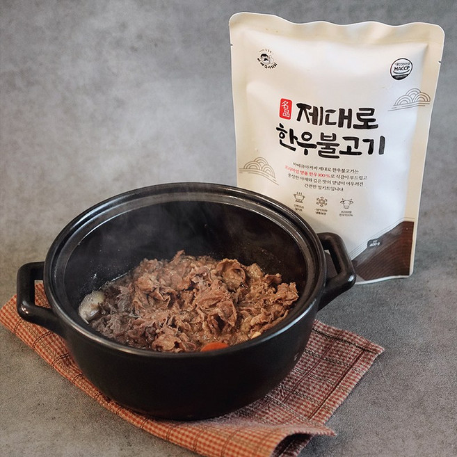 바베큐아저씨 제대로 한우불고기 양념 소불고기 뚝불 밀키트, 1개, 400g