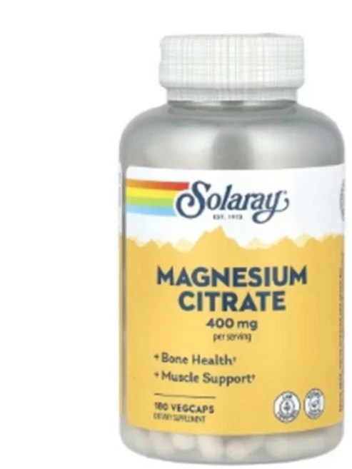 솔라레이 마그네슘시트레이트 400mg 베지 캡슐 180정(캡슐당 133mg), 1개, 60회분 - 쿠팡