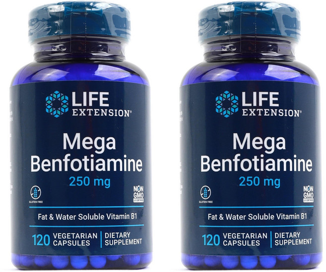 LIFE EXTENSION Mega苯磷硫胺素食膠囊 250mg, 120顆, 2罐