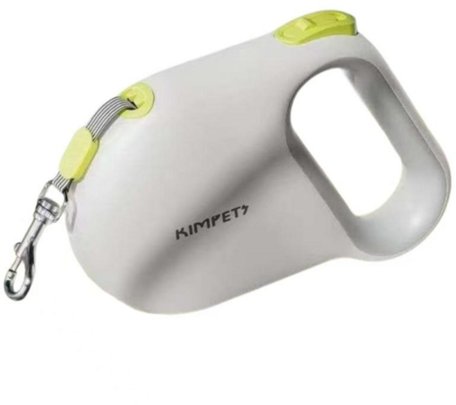 반려동물 자동 리드줄 강아지 고양이 산책줄 조절가능 반사 안전 방수 편의형, 1개, 흰색