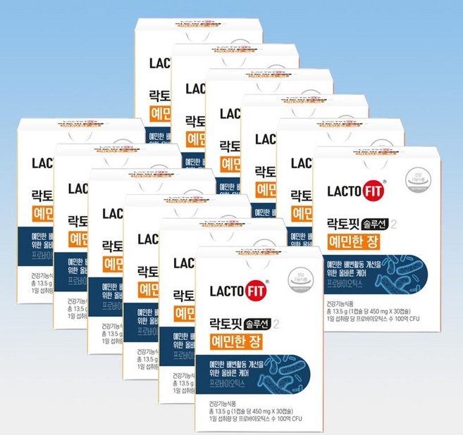 종근당 락토핏 솔루션2 예민한장 건강한 변 유산균 장용성 30캡슐 12박스 12개월분, 30정, 12개