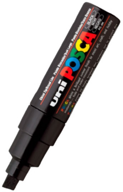 미쓰비시 uni POSCA(유니포스카) 8K 마카펜 사각닢 2종, 블랙