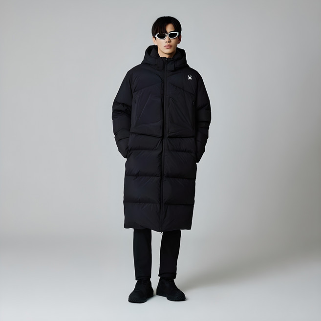 스파이더 남성용 헥센 후디 롱 다운 자켓
