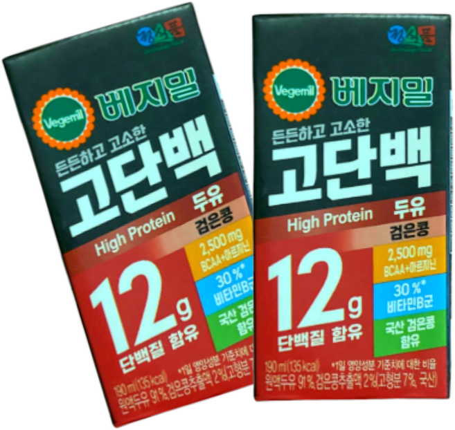 베지밀 고단백두유 검은콩 190ml x 24팩, 24개