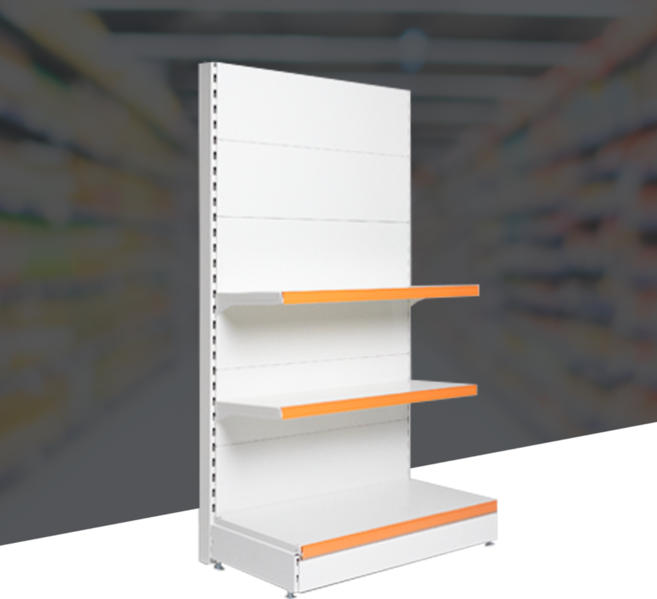 부원진열장 하이퍼 곤도라 약국 마트 편의점 과자 문구사 매장 상품 진열대 철제 선반 3단, 1200*밑선반500/중선반400, 벽면 연결형, 1800