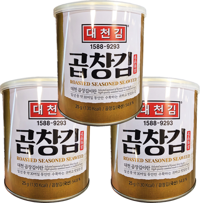 대천김 곱창캔김, 30g, 3개