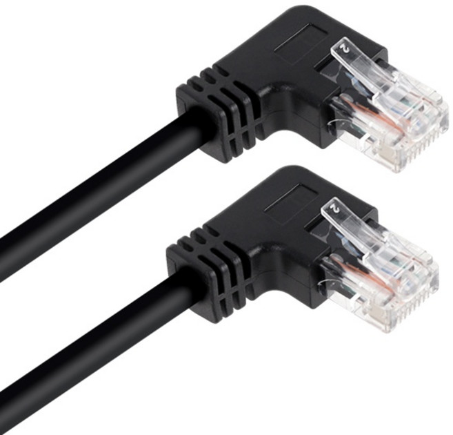 CAT.6 UTP 랜케이블 양쪽 우측 90도 꺾임 10M, 1개