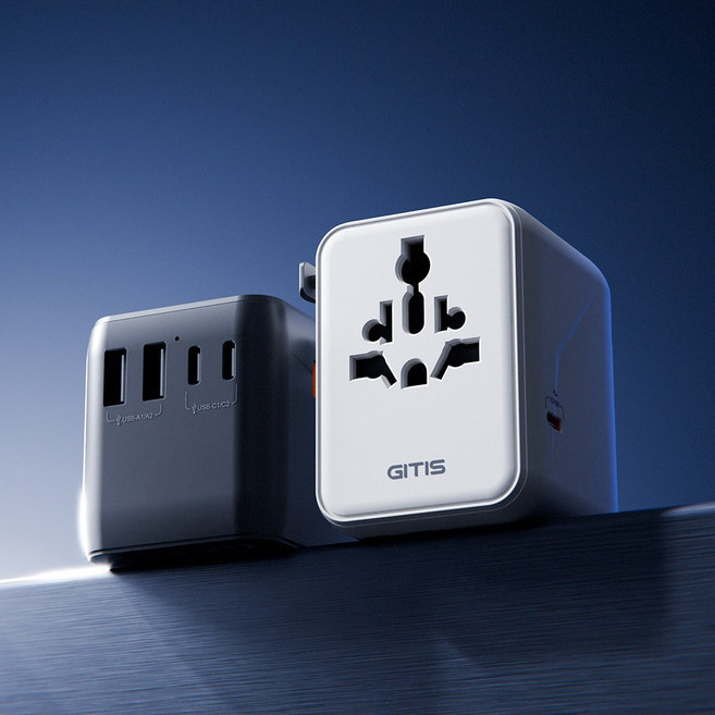 지티스 70W 초고속 여행용 멀티어댑터 2500W 고전력, 1개, 블랙(GT-700PB)