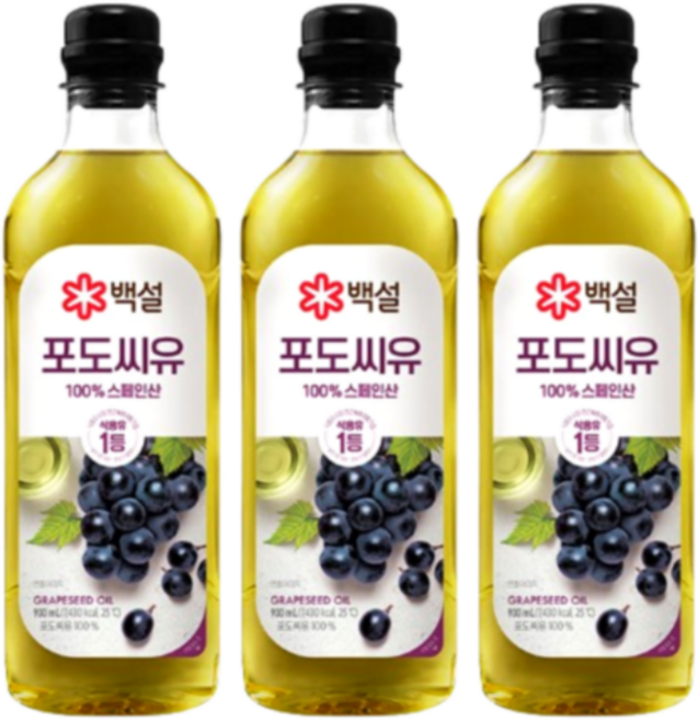 백설 포도씨유 900ml x 3개