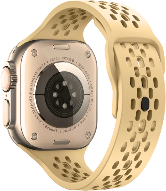 애플워치 호환 타공 통기 실리콘 스트랩 11 10 9 8 7 6 5 4 3 울트라2/3 se2/3, 밀크티