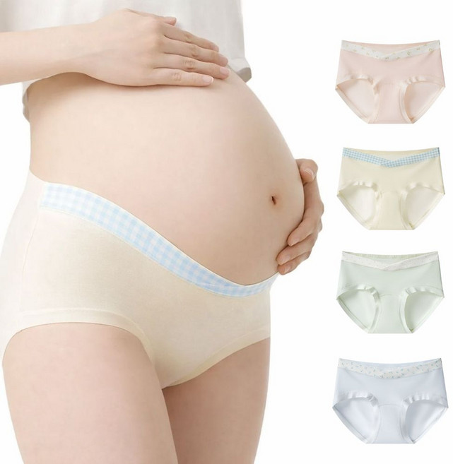 마미소프트 롱와이드 V컷 순면 임산부 팬티 4종 세트