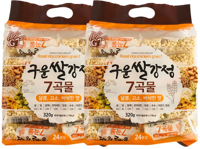 G7 구운 쌀강정 7곡물 320g (소비기한 2026-04-22), 2개