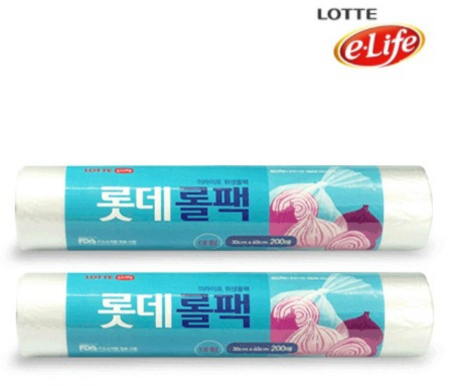 롯데이라이프 롯데 롤백 30cm*45cm*200매*2개, 대(L), 400개, 2개