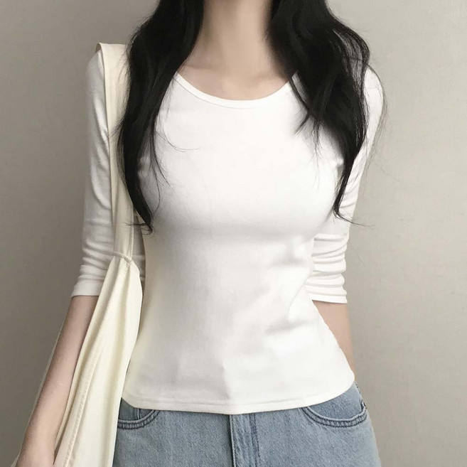 여리핏 하프 반팔 7부티셔츠