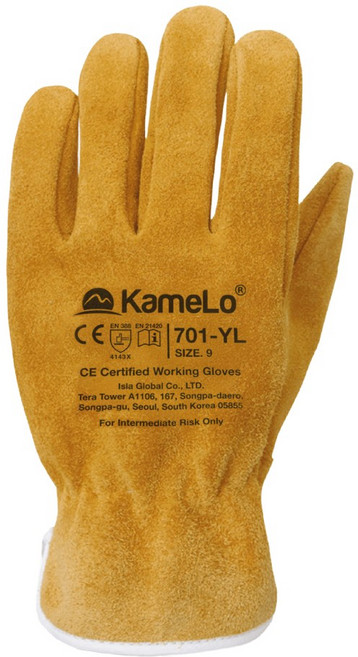 카멜로 알곤 용접장갑 가죽 작업 장갑 701-YL 왼손, 1개