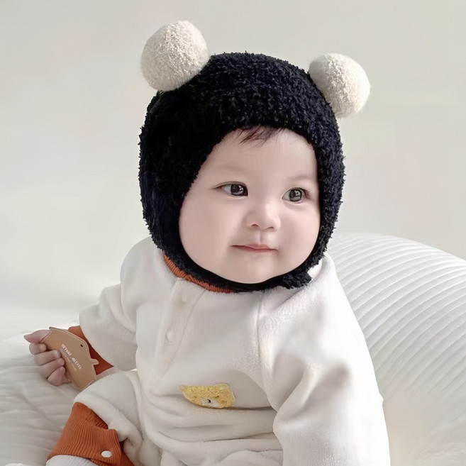 시월에인절 유아동 겨울 모자 귀달이 곰돌이 보넷