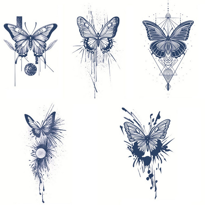 MIR WAY 인스턴트 타투스티커 반영구 헤나 문신스티커 5종세트, 1개, MWD-E 5장세트