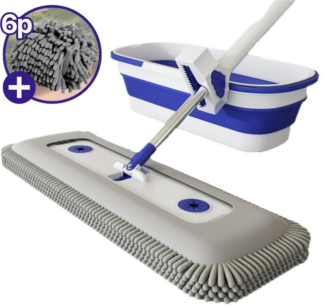 [패드6개] 생활비책 틈새 와이드 슬라이드 밀대, 1세트