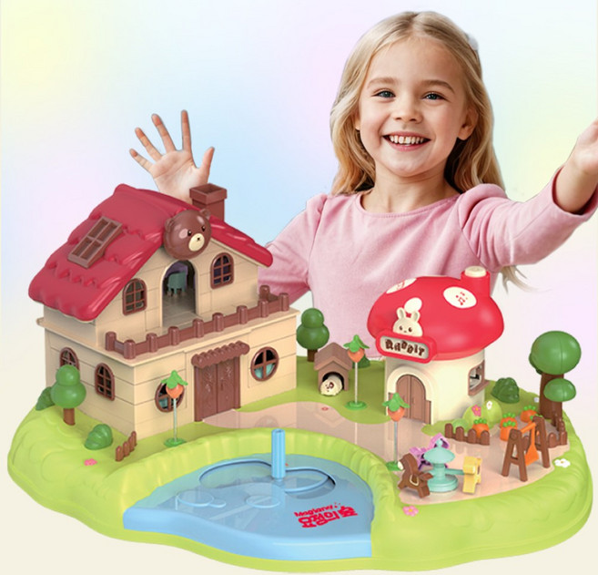 맥랜드 요정의숲 인형놀이 자석 인형집, 레드, 1개