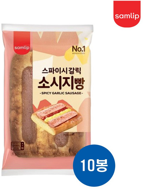 삼립 스파이시갈릭소시지빵 85g x 10봉, 10개