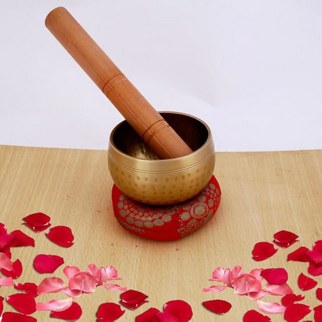 명상 요가 차크라 밸런싱 네팔산 수제 티베트 노래 그릇 세트(큰(4인치) 완벽한 주파수로 제작), Small (3 Inches)