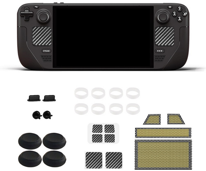 스팀덱 OLED 갈림방지 먼지방지 필터 캡커버 아키토모 올케어세트, 블랙, 1개