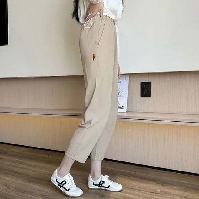 休閒透氣運動褲女 寬鬆顯瘦哈倫褲