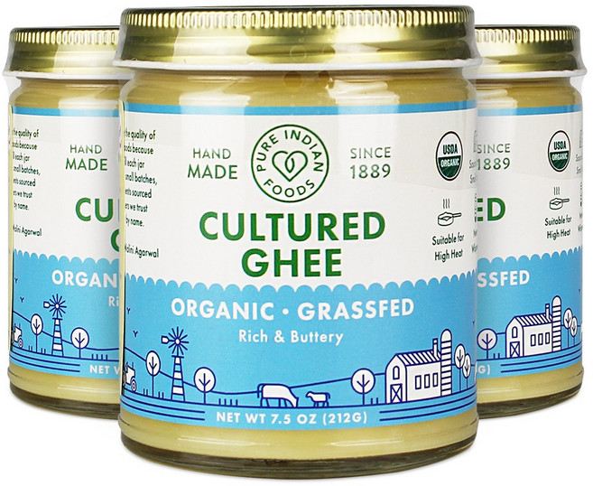 브이플랜 유기농 발효 목초 기버터 무염 베이킹재료 스테이크 ghee, 212g, 3개