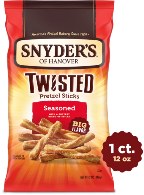 스나이더스 하노버 트위스트 시즈닝 프레첼 스틱, 1개, 340g