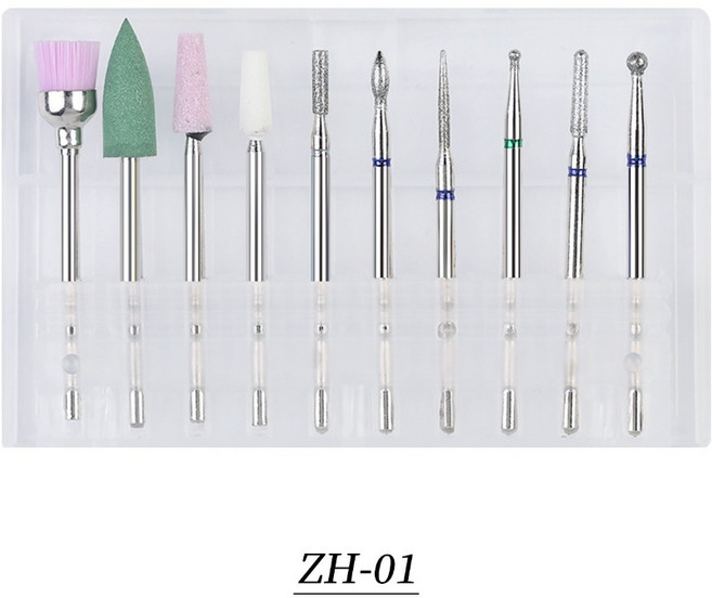 鑽石堂美甲 耐磨鎢鋼合金打磨頭 打磨機專用磨頭刷, 1個, 【ZH-01】10入 附外盒