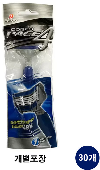 도루코 올뉴 페이스 포 일회용면도기, 1개입, 30개