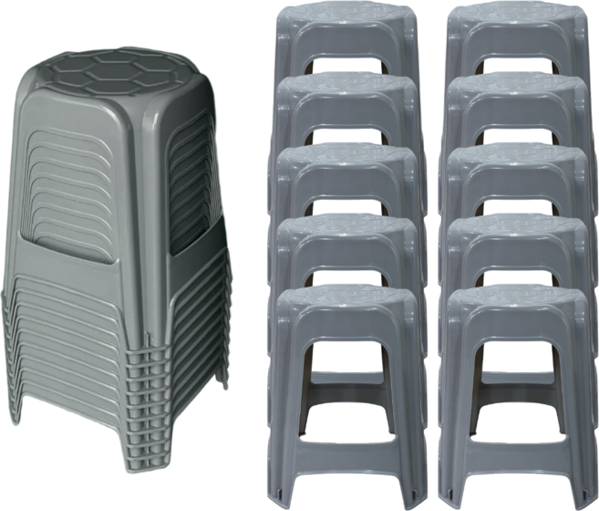 나코 프라스틱의자 플라스틱 간이 파라솔 야외 행사 업소용, 10개, 그레이