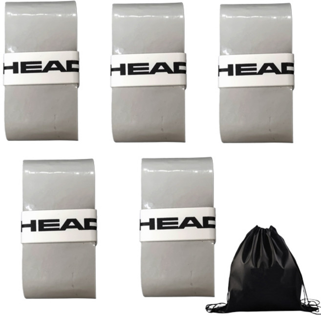 헤드 테니 스 배드민턴 그립 HEAD 651 투센 파우치, 그레이, 5개