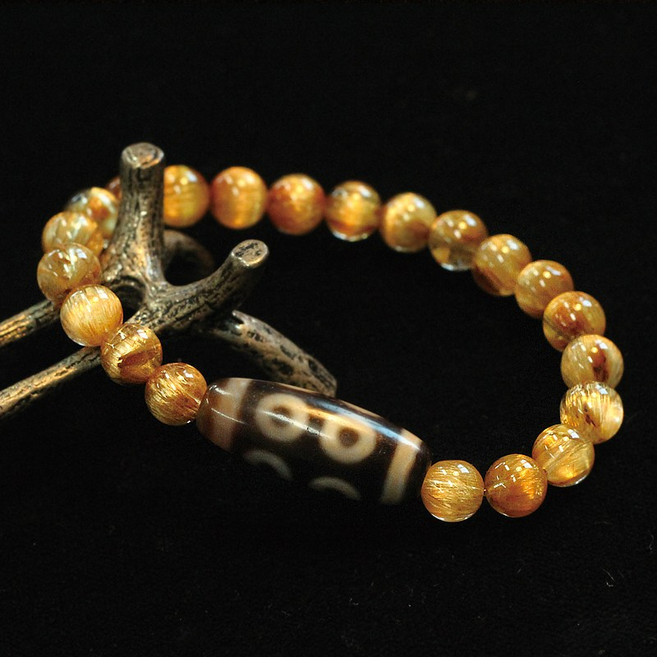 힐링젬 6안천주 금침수정팔찌 히말라야 고대천주