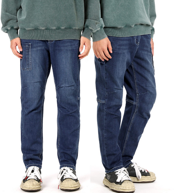 남자 스판 테이퍼드 빅사이즈 청바지 밴딩 데님팬츠