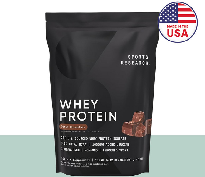 스포츠리서치 웨이 프로틴 아이솔레이트 더치 초콜릿 wpi 분리 유청단백질, 1개, 2.46kg