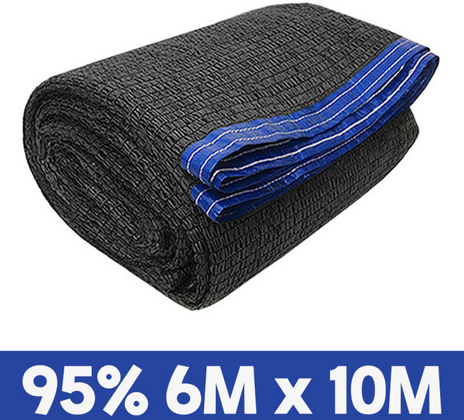 그늘애 차광막 흑색 95% 98% 이중직 흑색+녹색 강력사중직 그늘막 국내생산 주문제작 차광망 햇빛차단 옥상 캠핑 세차장, 95% 흑색 차광막 6mx10m(4면봉재)+로프 10m
