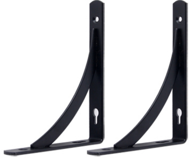 E.T.SHOP 반달 선반대 소형 2p, 블랙, 1세트