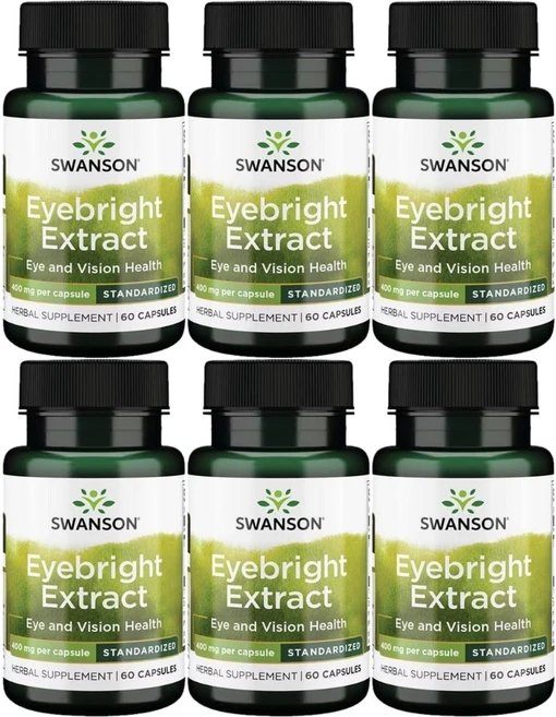 스완슨 아이브라이트 추출물 400mg, 60정, 6개 - 쿠팡