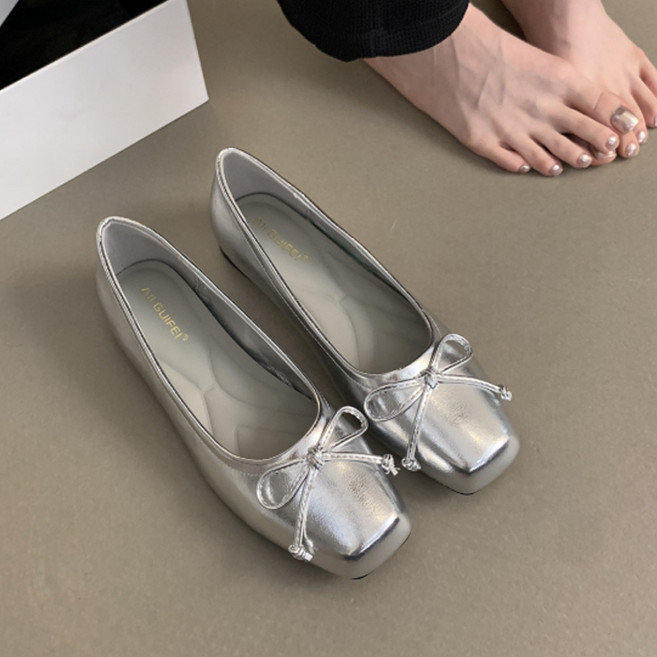 MIROSE 8자 리본플랫 발편한여성단화 러블리 단화+미니구두주걱